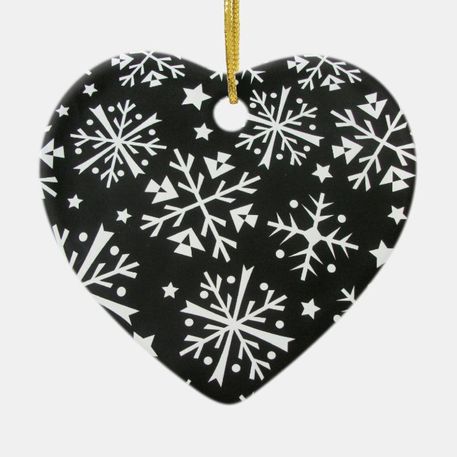Décoration En Céramique Snowflake Heart Ornament (Devant)