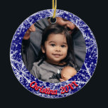 Décoration En Céramique Snowflakes, nom, année #, 2 Photos<br><div class="desc">Les flocons de neige autour de Noël. Nom de l'objet,  Numéro de l'année,  Photo/texte personnalisé que vous pouvez personnaliser avec votre photo préférée et votre texte.</div>