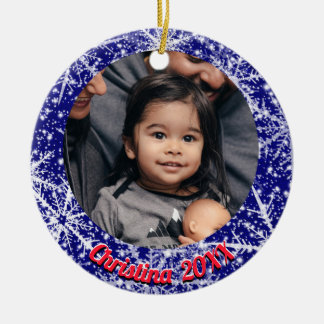 Décoration En Céramique Snowflakes, nom, année #, 2 Photos