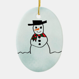 Décoration En Céramique Snowman