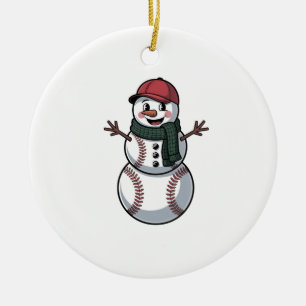 Décoration En Céramique Snowman Baseball Noël Père Noël Baseball Sport