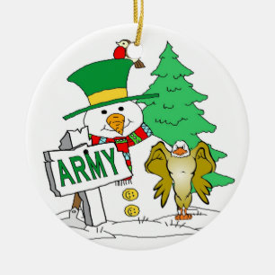 Décoration En Céramique Snowman de l'armée Noël