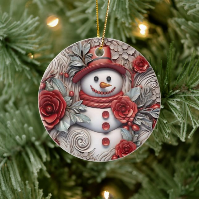 Décoration En Céramique Snowman de Noël 3D (Arbre)