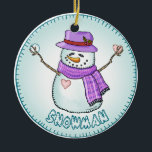 Décoration En Céramique Snowman givré<br><div class="desc">Ornement de Snowman givrée,  t-shirts de Snowman et cadeaux de ArtMuvz Illustration. Personnalisez le nom personnalisé Snowman ornement,  t-shirts,  cadeaux et vêtements. Ajoutez votre nom à cet ornement de Snowman pour en faire votre propre.</div>