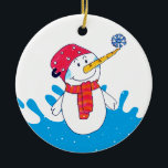 Décoration En Céramique Snowman mignon avec Snowflake Kids<br><div class="desc">Mignonne bonhomme de neige avec flocon de neige Ornement de Noël pour enfants.</div>