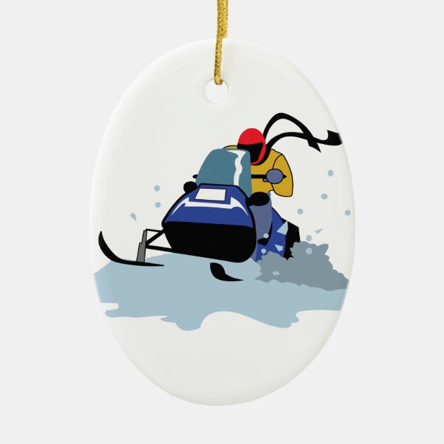 DÉCORATION EN CÉRAMIQUE SNOWMOBILE RIDER (Devant)