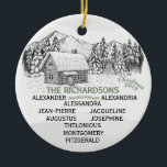 Décoration En Céramique Snowy Mountain Winter Log Cabine X10<br><div class="desc">Snowy Mountain Winter Log Cabine pour Ten (10) Noms Une magnifique scène de montagne, hivernale, enneigée et joliment dessinée avec un cabine en rondins crée un sentiment chaleureux et douillet de la saison des Fêtes. C'est un subtil rappel de la paix et de l'amour de Noël. Ce design est excellent...</div>