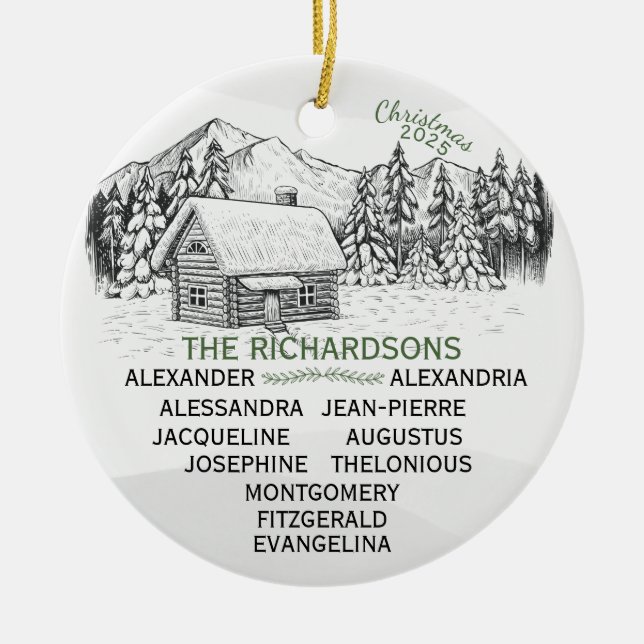 Décoration En Céramique Snowy Mountain Winter Log Cabine X11 (Devant)