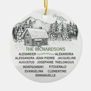 Décoration En Céramique Snowy Mountain Winter Log Cabine X13