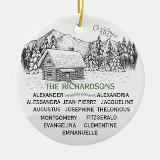 Décoration En Céramique Snowy Mountain Winter Log Cabine X13