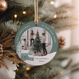 Décoration En Céramique Snowy Village   First Christmas in Our New Home