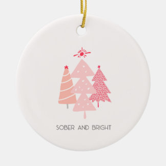 Décoration En Céramique Sobriété des arbres roses personnalisable Noël
