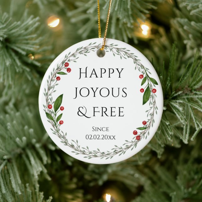 Décoration En Céramique Sobriety Slogan Custom Date, Sober Christmas Cadea (Arbre)