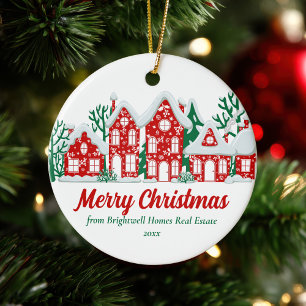 Décoration En Céramique Société immobilière personnalisée Joyeux Noël
