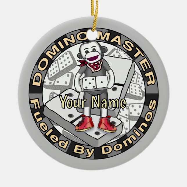 Décoration En Céramique Sock Monkey Domino Master ornament (Devant)