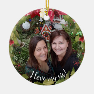 Décoration En Céramique Soeur I Love My Sis 2 Photo Greenery