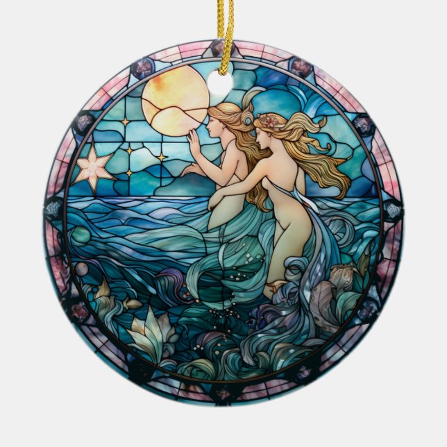 Décoration En Céramique Soeurs Sirènes (Devant)