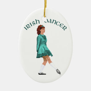 Décoration En Céramique Soft Shoe Danseur irlandais en Turquoise