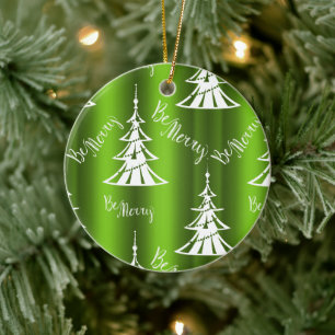 Décoration En Céramique Sois Joyeux Noël Vert