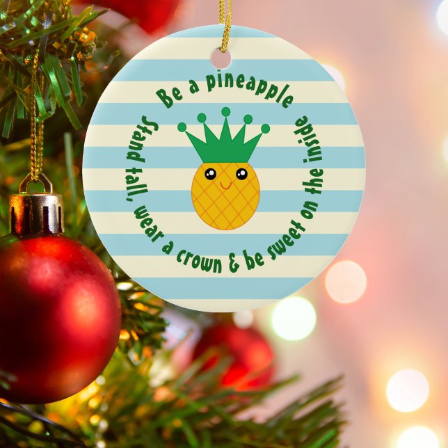 Décoration En Céramique Sois un ananas Inspirationnel Citation Noël (Créateur téléchargé)