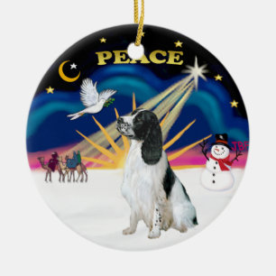 Décoration En Céramique Soleil de Noël - Espagnol Springer anglais