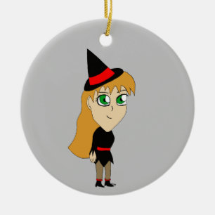 Décoration En Céramique sorcière chibi