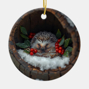 Décoration En Céramique Souris amusantes de Noël / hérisson Vacances natur