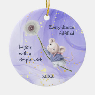 Décoration En Céramique Souris Dandelion Chaque Rêve Simple Inspirationnel