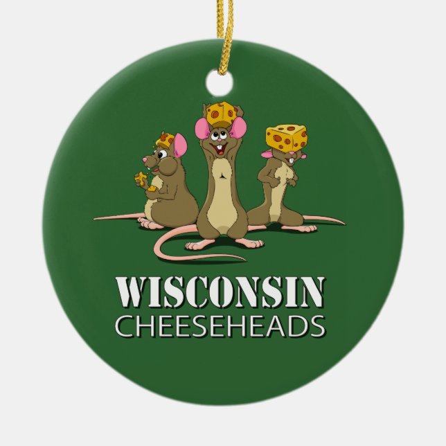 Décoration En Céramique Souris du Wisconsin Cheesehead (Devant)