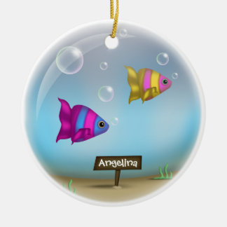 Décoration En Céramique Sous l'ornement de conception de bol de poissons