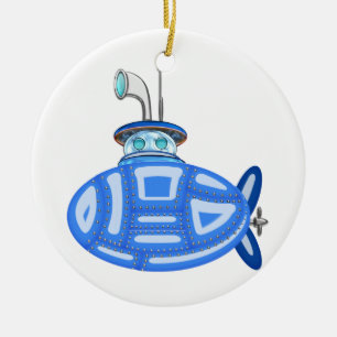 Décoration En Céramique Sous-marin bleu