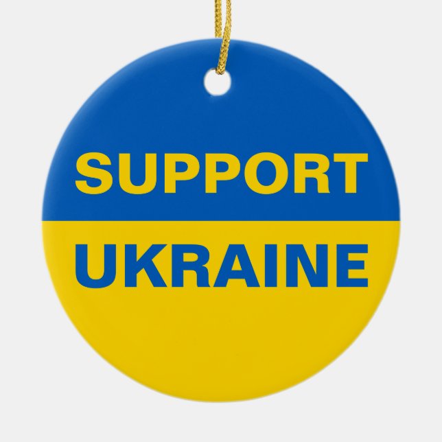 Décoration En Céramique Soutenez le drapeau ukrainien (Devant)