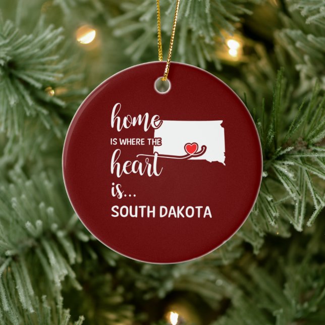 Décoration En Céramique South Dakota home is where the heart is (Arbre)