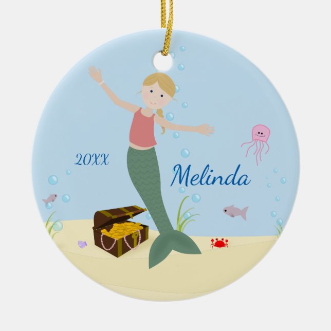 Décoration En Céramique Souvenir blond de sirène (Devant)