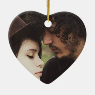 Décoration En Céramique Souvenir de photo de Noël du couple