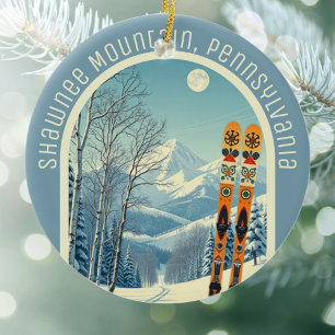 Décoration En Céramique Souvenir de ski de Shawnee Mountain Pennsylvanie 