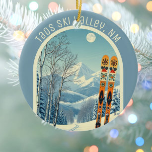 Décoration En Céramique Souvenir de ski de Taos Ski Valley Nouveau-Mexique