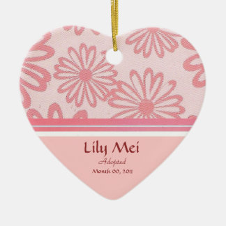 Décoration En Céramique Souvenir floral de faire-part d'adoption de