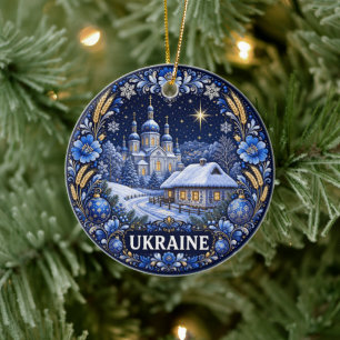 Décoration En Céramique Souvenir hivernal d'Ukraine