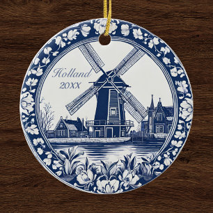 Décoration En Céramique Souvenir personnalisé de Delft bleu de Hollande