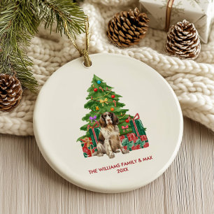 Décoration En Céramique Spaniel Personnalisé Noël