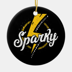 Décoration En Céramique Sparky Electrician Funky Lineman Papa Retro