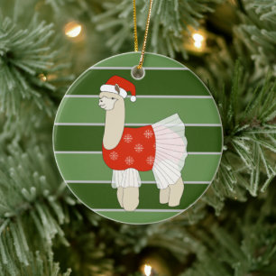 Décoration En Céramique Spécial Noël Flocons de Neige Llama Ballerine