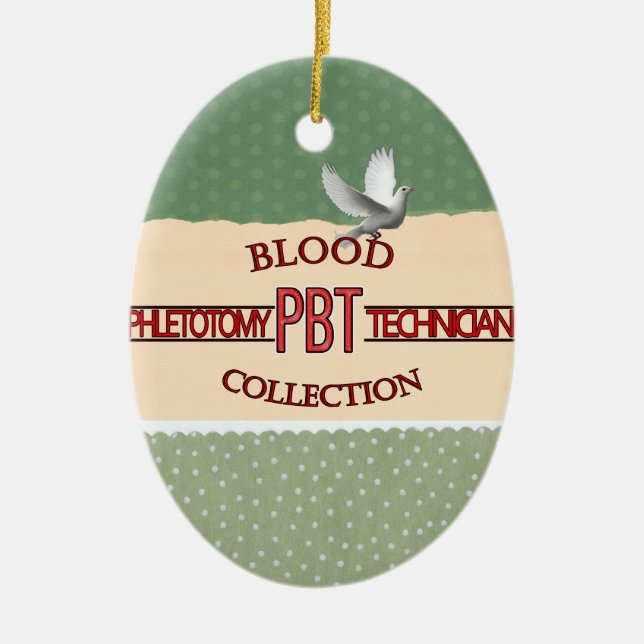 DÉCORATION EN CÉRAMIQUE SPÉCIALISTE PBT PHLEBOTOMY TECH COLLECTION SANGUIN (Devant)