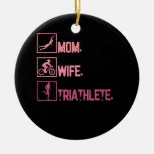 Décoration En Céramique Sport Maman Femme Triathlète Triathlète Triathlon 