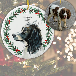 Décoration En Céramique Springer personnalisé Spaniel Chien Photo Christma