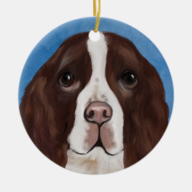 DÉCORATION EN CÉRAMIQUE SPRINGER SPANIEL ANGLAIS    (Devant)