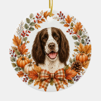 Décoration En Céramique Springer Spaniel Automne