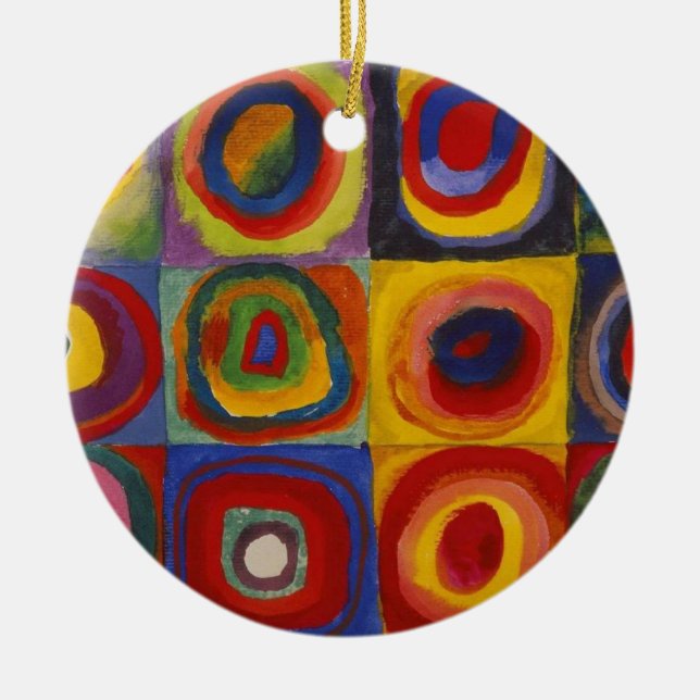 Décoration En Céramique Squares With Concentric Circles (Devant)