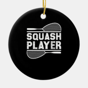 Décoration En Céramique Squash Player Racket Ball Sport Indoor Tennis Cou